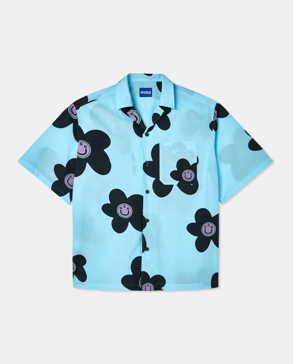 Camisa de Manga Curta em Algodão Verde-claro-4