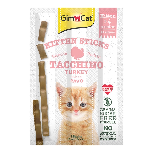 Imagen 0 de Snacks para gatitos Gimcat pavo 3 sticks