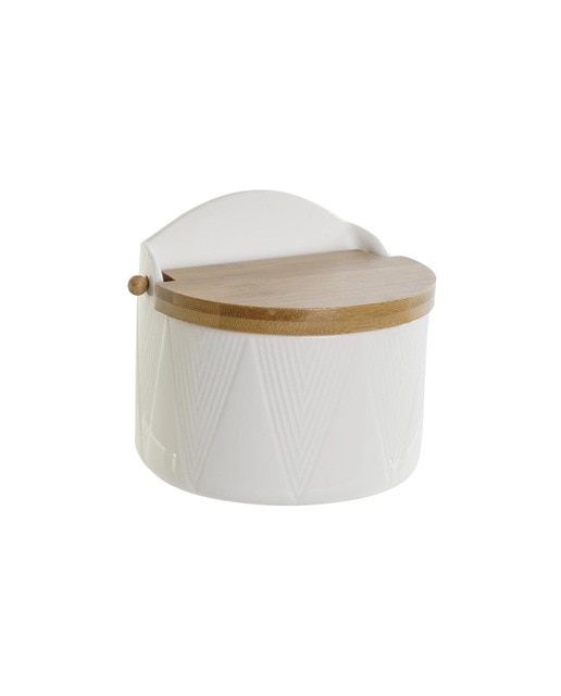 Imagen 0 de Salero porcelana bambú 12x10x11 blanco