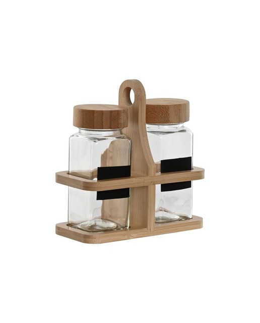 Imagen 0 de Especiero set 2 cristal bambú 13,2x6,2x13,3 120ml