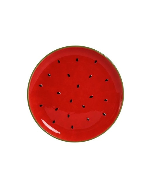 Imagen 0 de Plato gres 27,5x27,5x3 sandía rojo