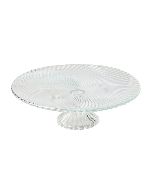 Imagen 0 de Plato cristal 31x31x9,5 rayado transparente