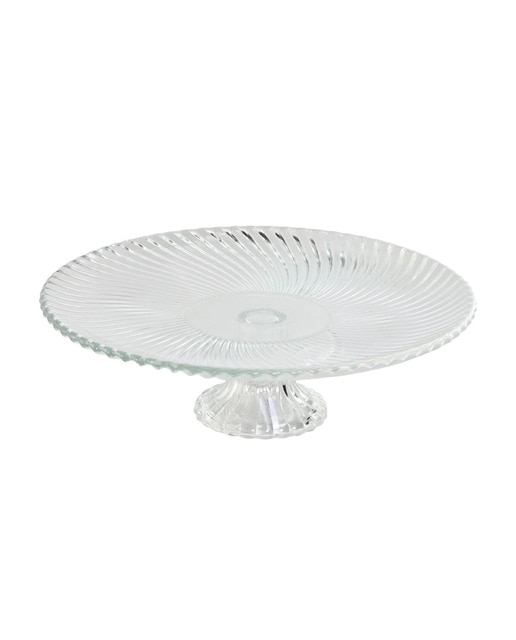 Imagen 0 de Plato cristal 26x26x8 rayado transparente