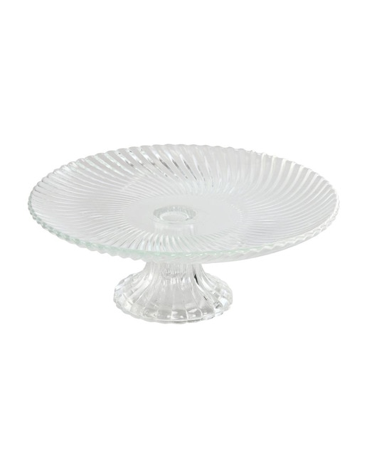 Imagen 0 de Plato cristal 20,5x20,5x7,5 rayado transparente