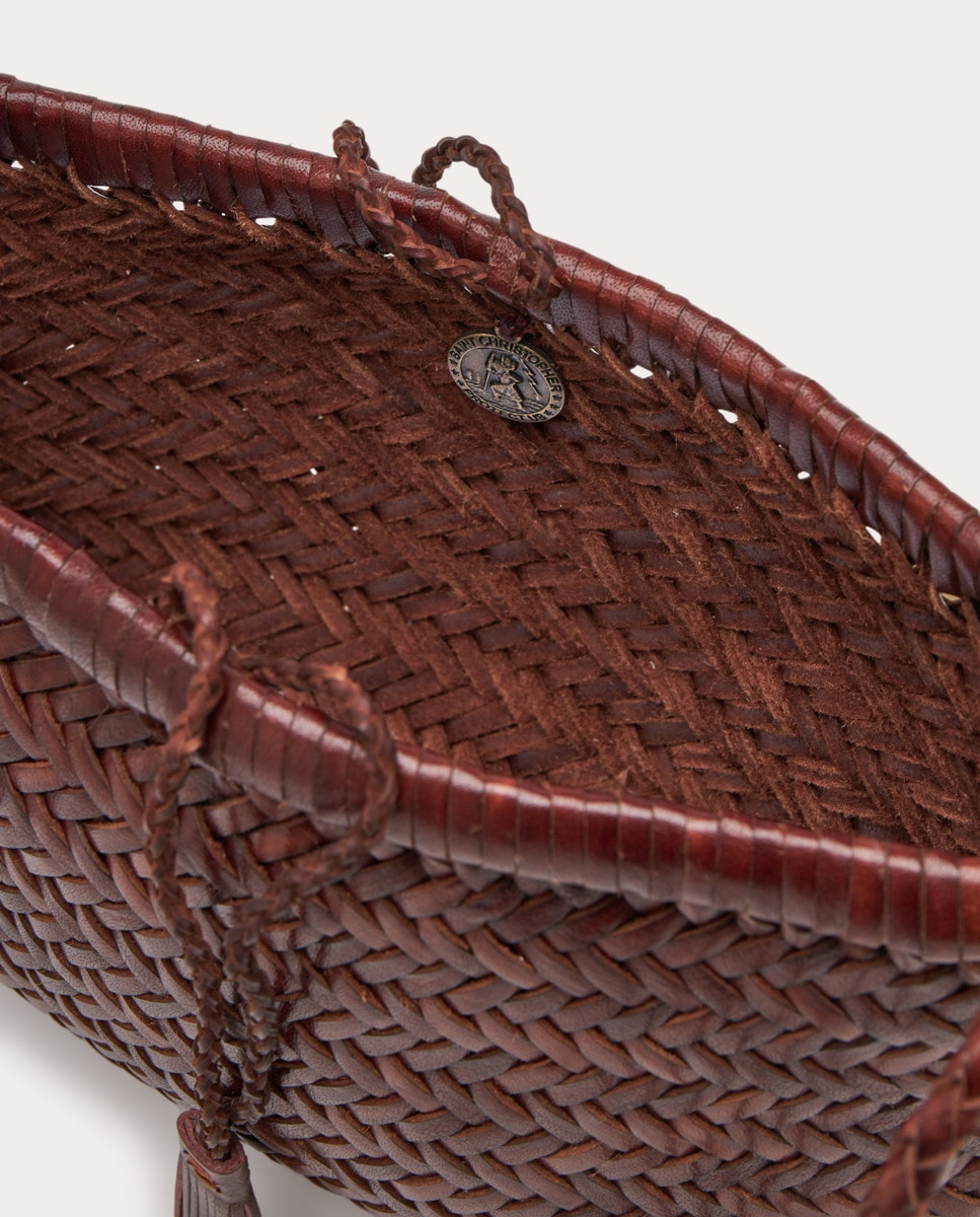 Mala a Tiracolo Minsu em Pele Castanho-5