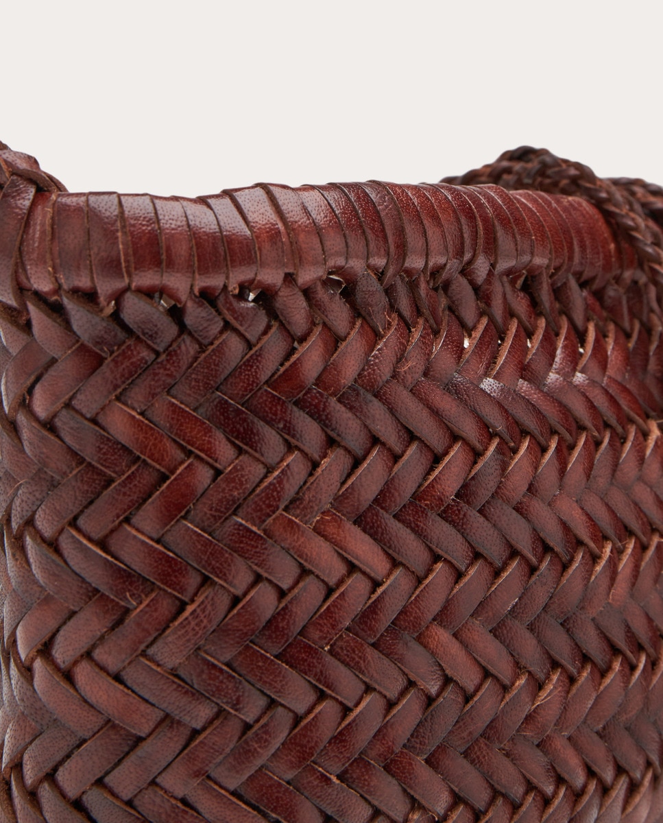 Mala a Tiracolo Minsu em Pele Castanho-3