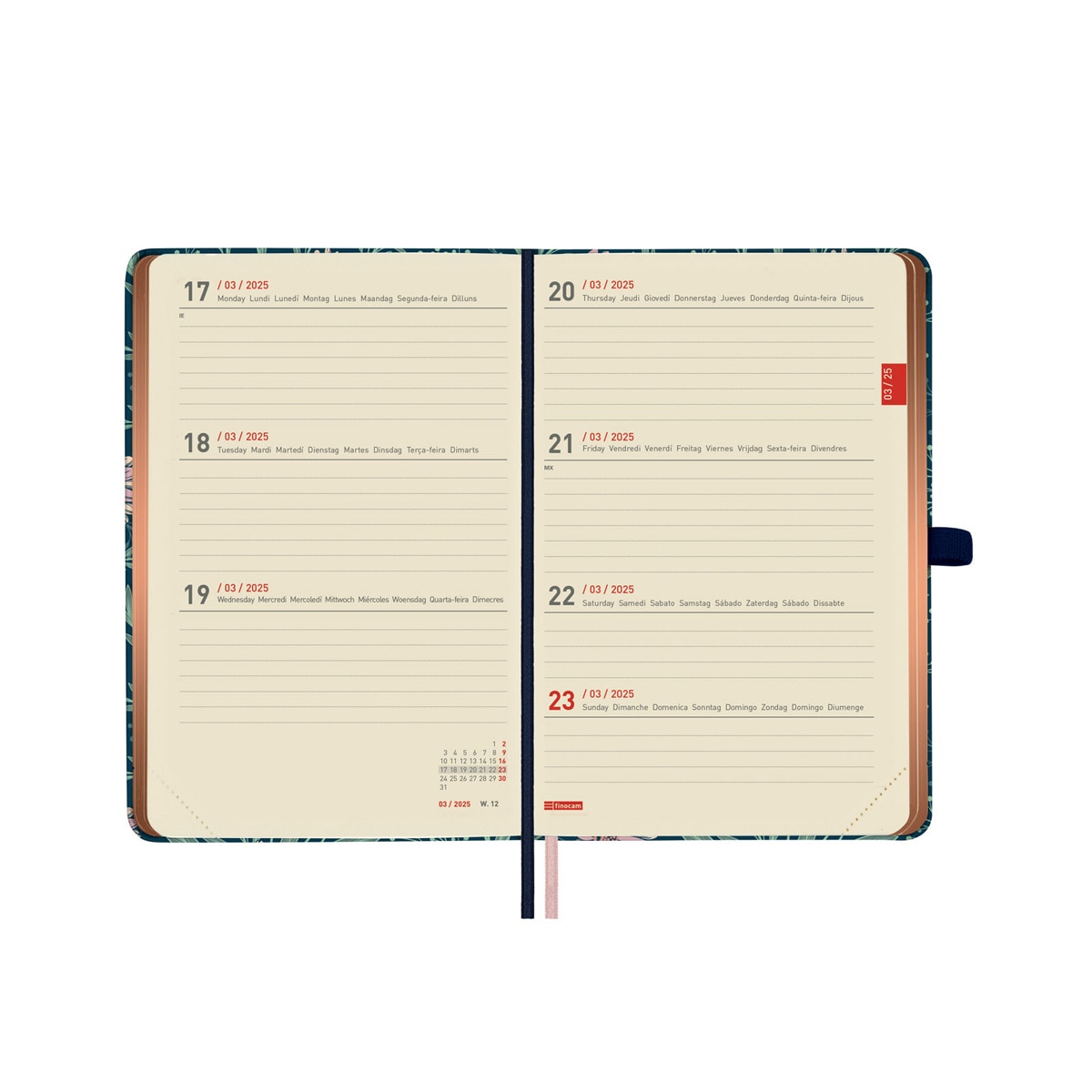 Agenda 18 Meses Julho 2024-Dezembro 2025 Minimal M3 Daisy Vista Semanal Horizontal Internacional Multilingue - 100x150 mm Multicolor-6