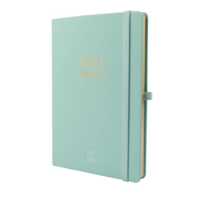 Imagen 0 de Agenda 18 meses julio 2024-diciembre 2025 Mínimal M5 - 140x190 mm semana vista horizontal Turquesa Finocam internacional multilingüe