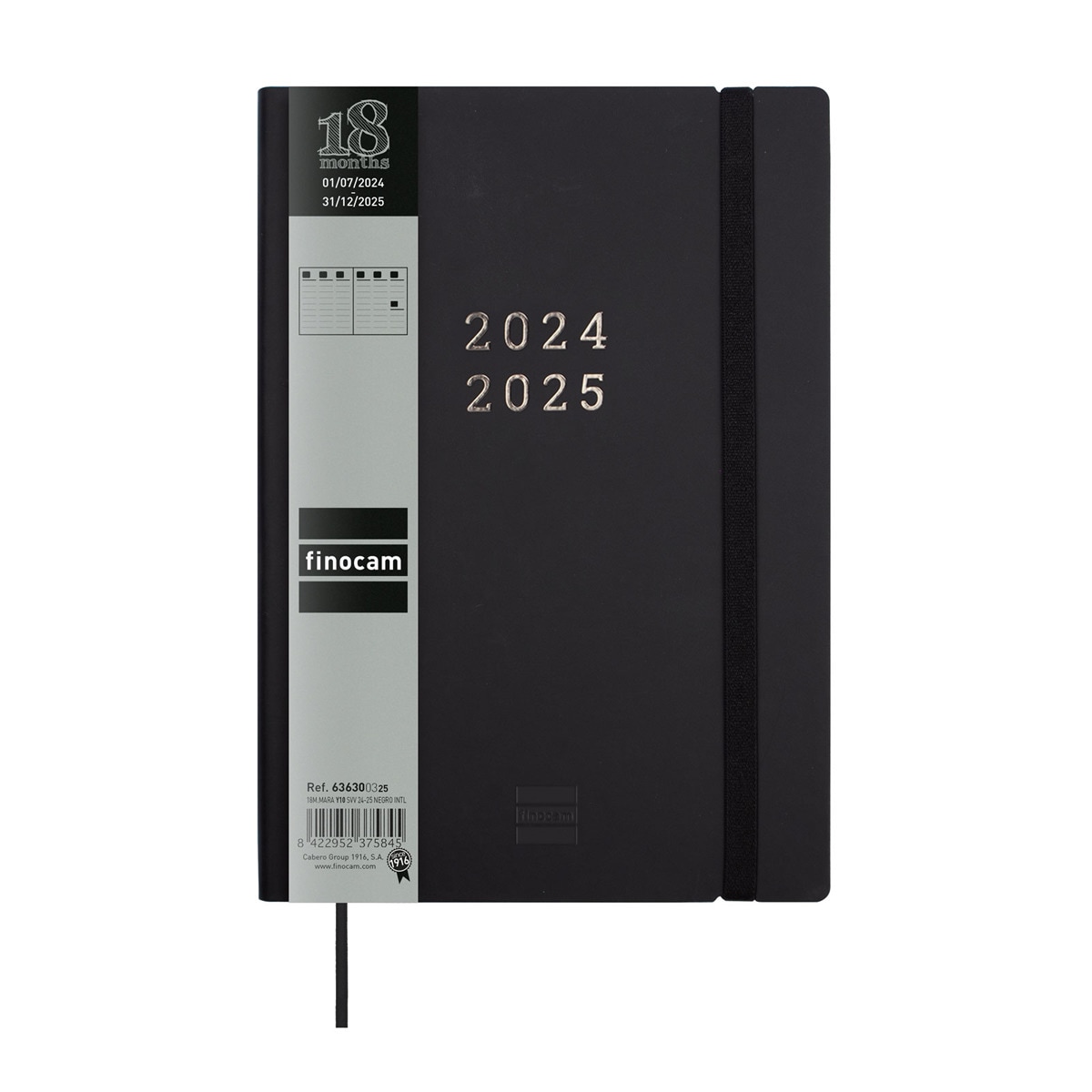 Agenda 18 Meses Julho 2024-Dezembro 2025 Mara Y10 Vista Semanal Vertical Internacional Multilingue 140x204 mm - Preto Preto-2