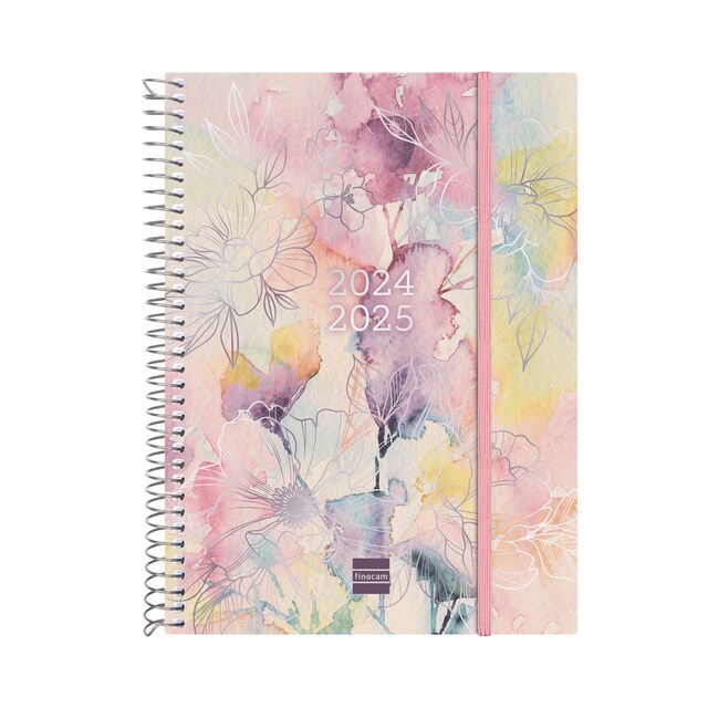 Imagen 0 de Agenda 18 meses julio 2024-diciembre 2025 espiral E10 - 155x212 mm semana vista horizontal Pretty Finocam internacional multilingüe