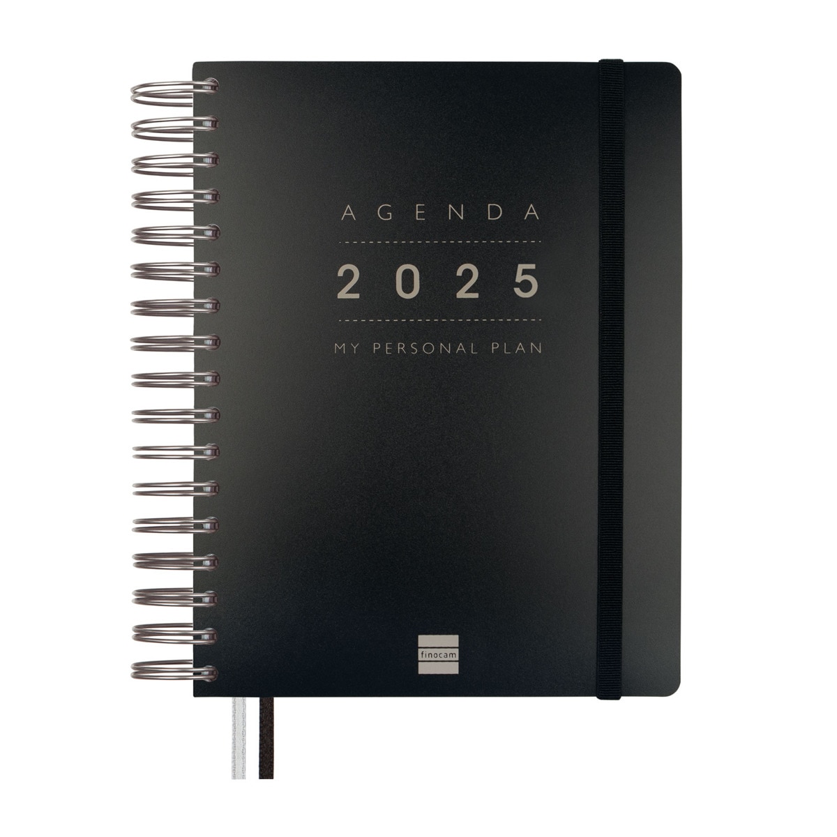 Agenda de 16 Meses Setembro 2024-Dezembro 2025 Tempus 1/4 Vista Semanal Vertical Multilingue 155x217 mm - Preto Preto-1