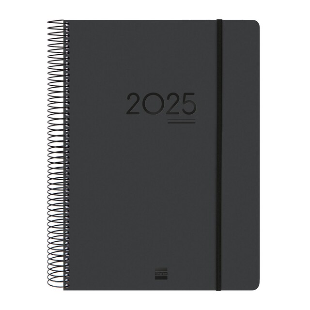 Imagen 0 de Agenda 16 meses septiembre 2024-diciembre 2025 Ikon E40 - 210x297 mm 1 día página Finocam negro internacional multilingüe