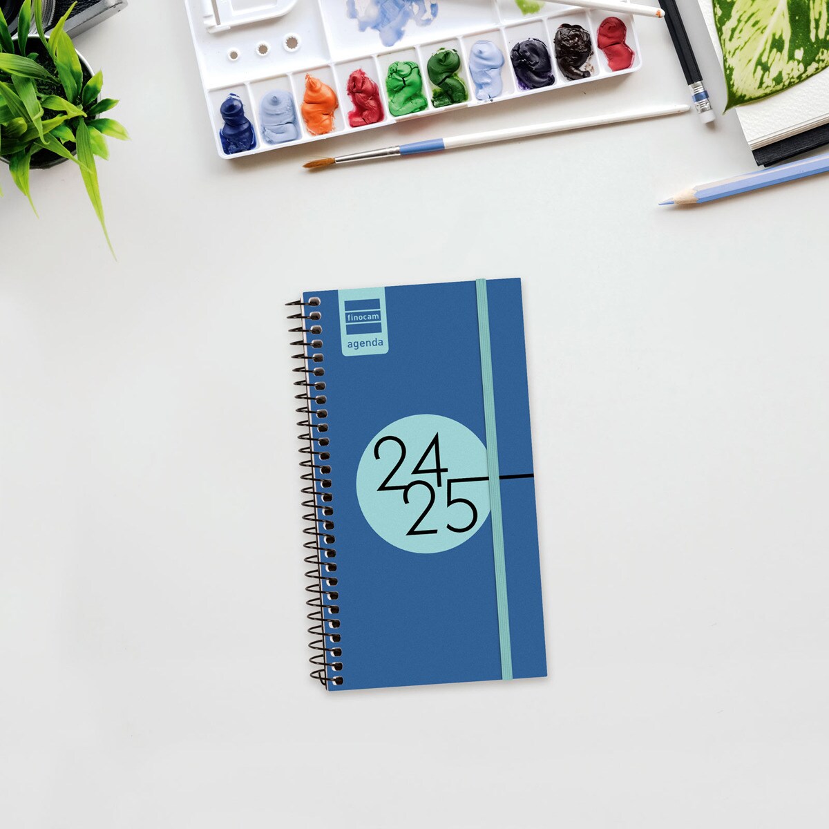 Agenda curso 2024-2025 Espir Label E9 - 94x171 mm semana vista horizontal Finocam azul Azul-2