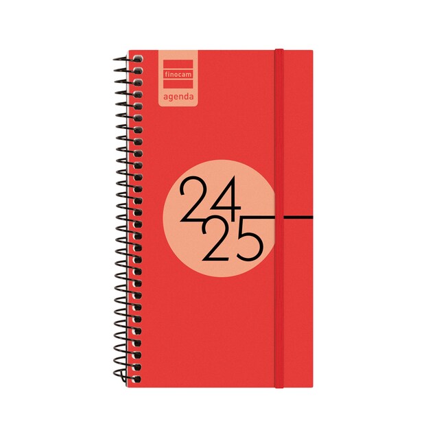 Imagen 0 de Agenda curso 2024-2025 Espir Label E9 - 94x171 mm semana vista horizontal Finocam rojo
