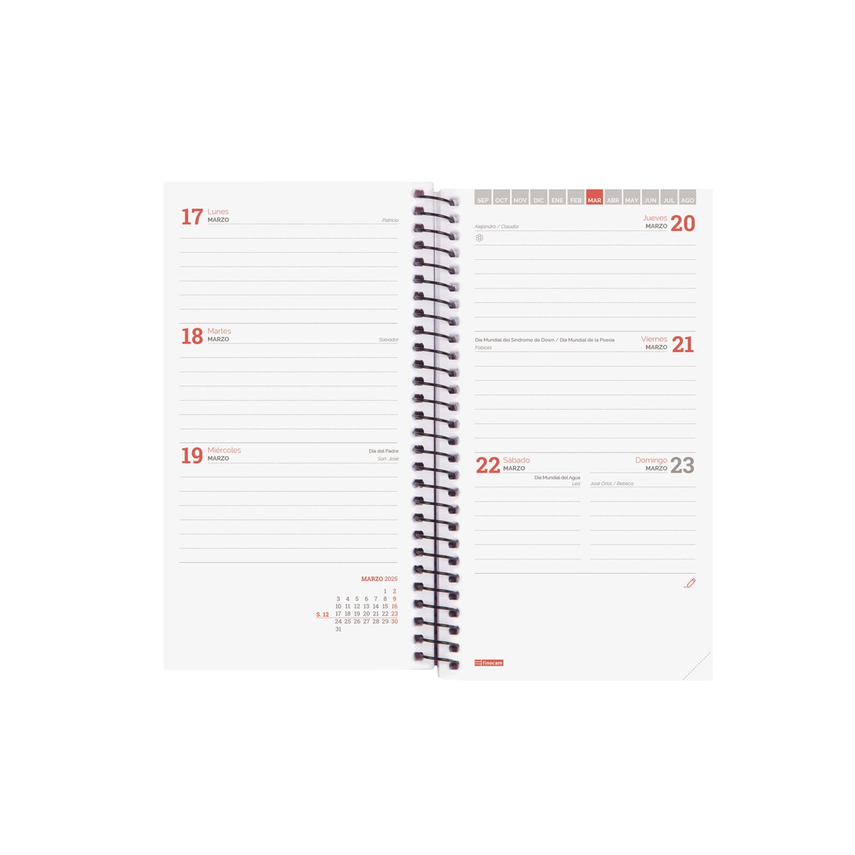 Agenda Escolar 2024-2025 Espir Label E9 Vista Semanal Horizontal 94x171 mm - Preto Preto-4