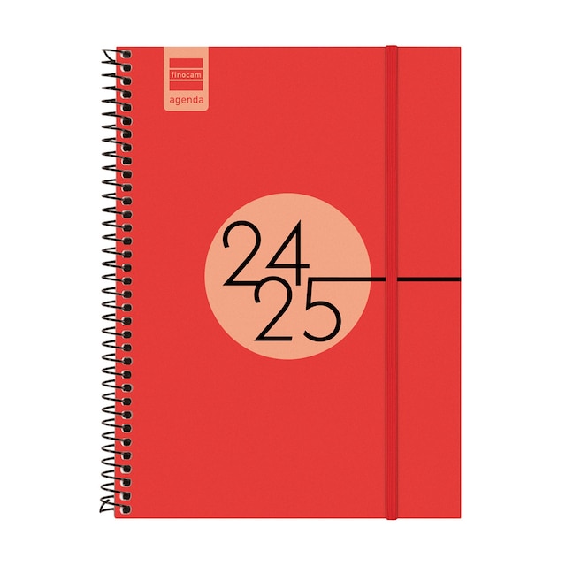Imagen 0 de Agenda curso 2024-2025 Espir E10 - 155x212 mm semana vista horizontal Finocam rojo catalán