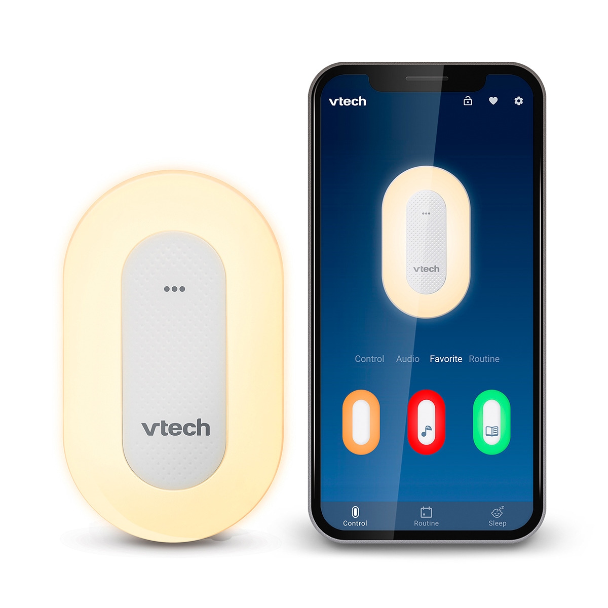 Luz quitamiedos VTECH enchufe con programa entrenamiento de sueño Blanco-16