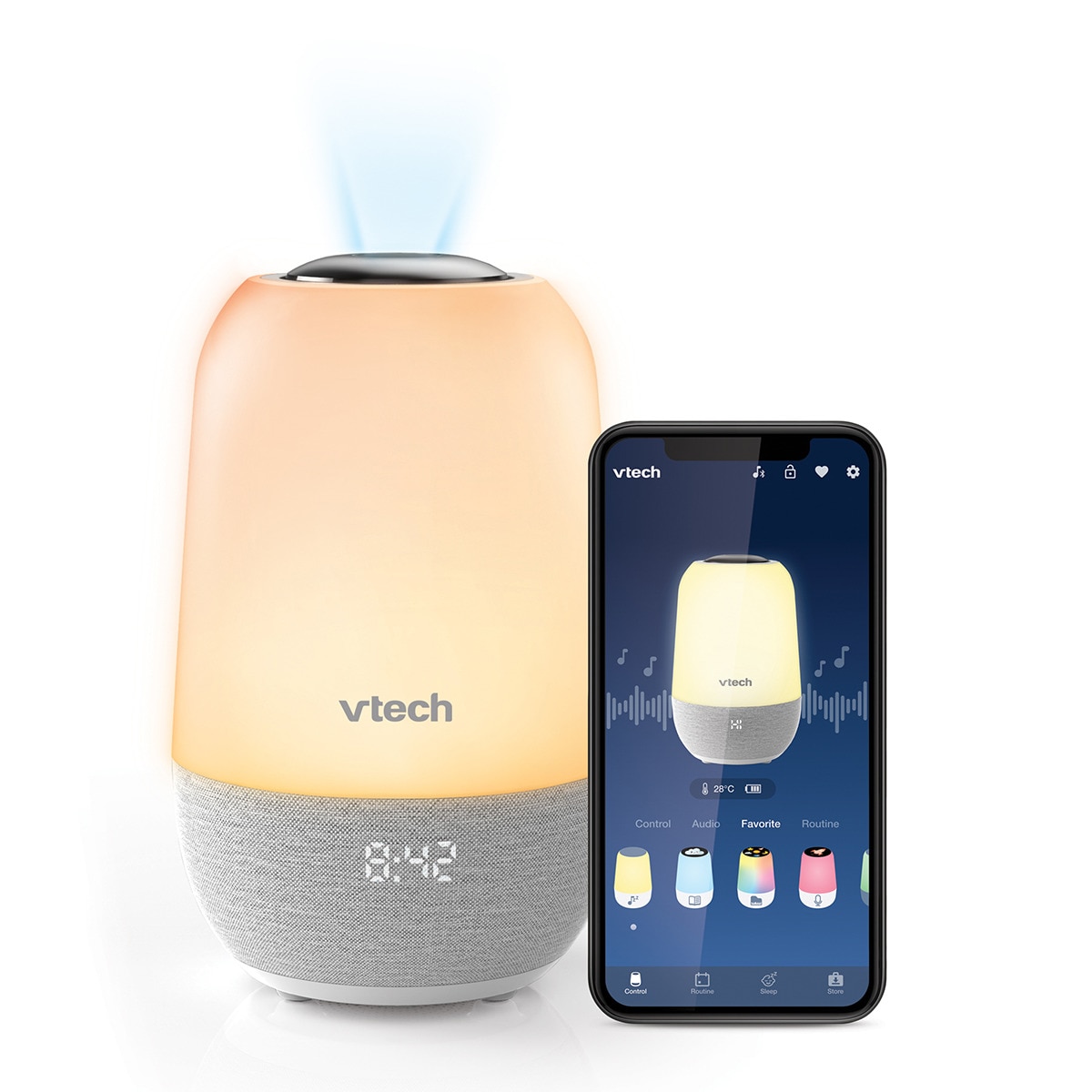 Imagen 0 de Luz quitamiedos VTECH con programa entrenamiento de sueño y melodías Blanco