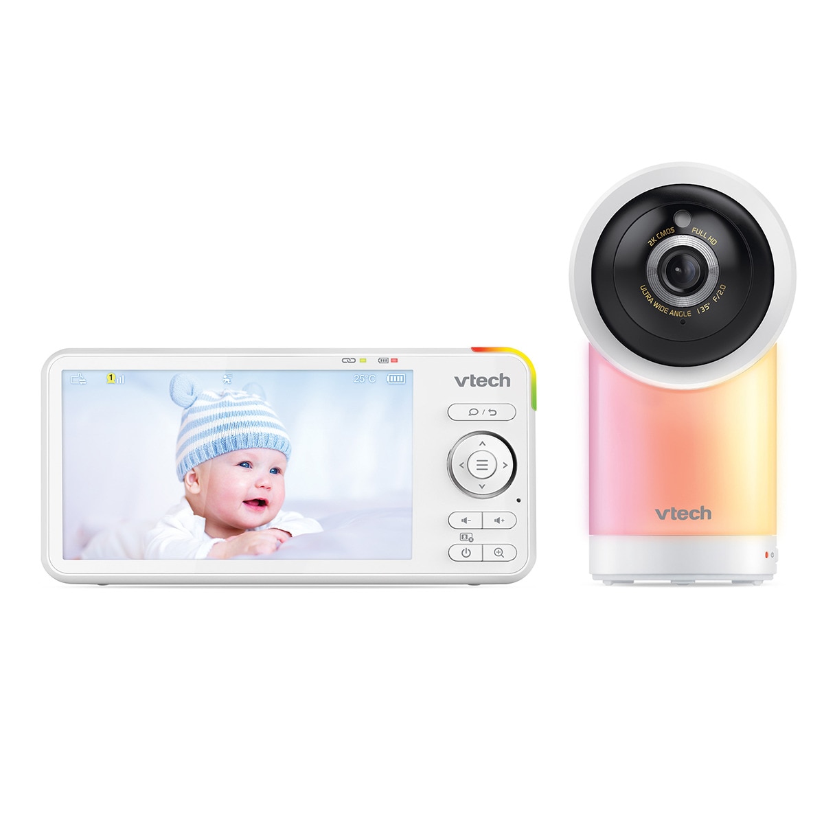 Vigilabebés VTECH WIFI conectado con pantalla Full HD de 5" con control a través de la APP gratuita. Blanco-3