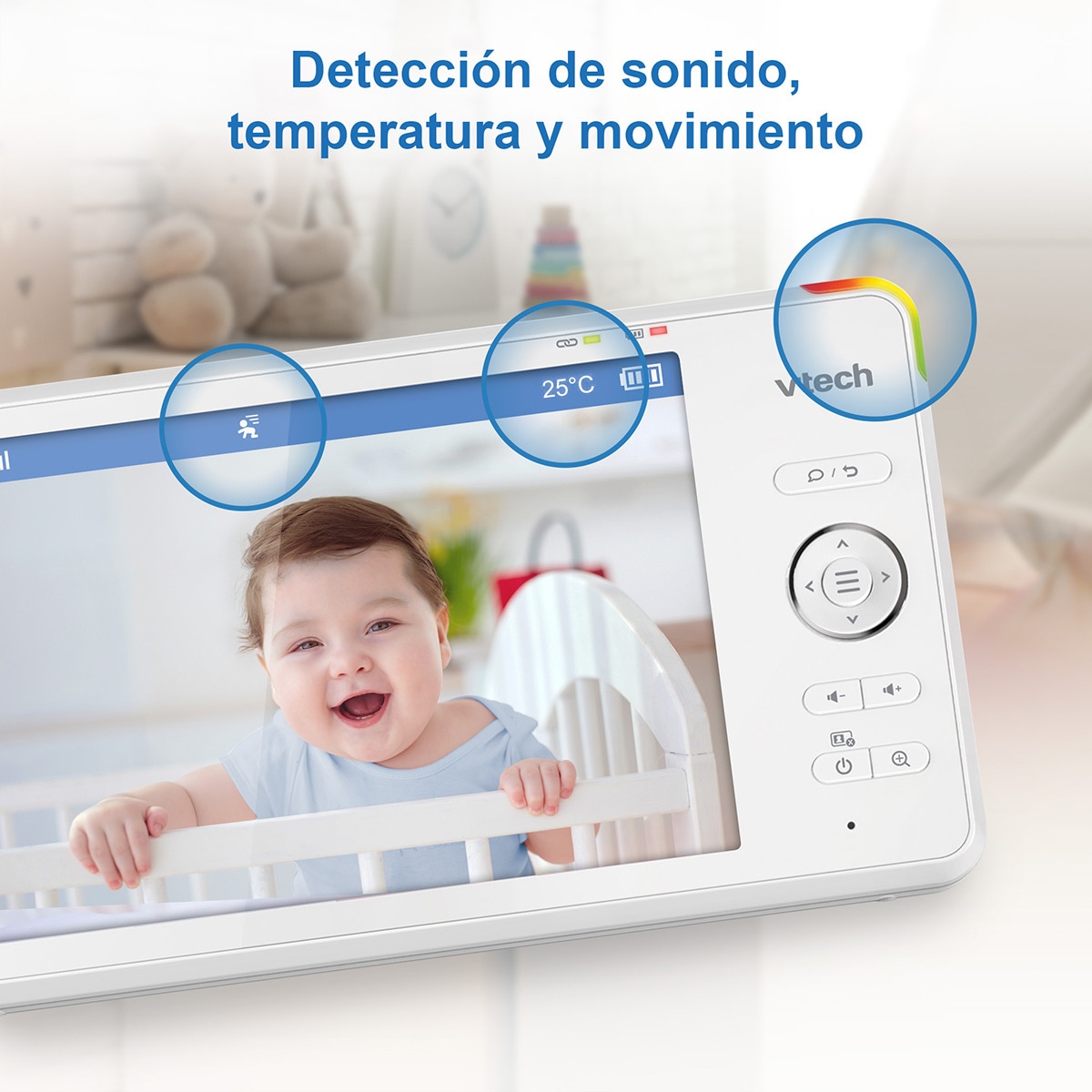 Vigilabebés VTECH WIFI conectado con pantalla Full HD de 7" con control a través de la APP gratuita. Blanco-11
