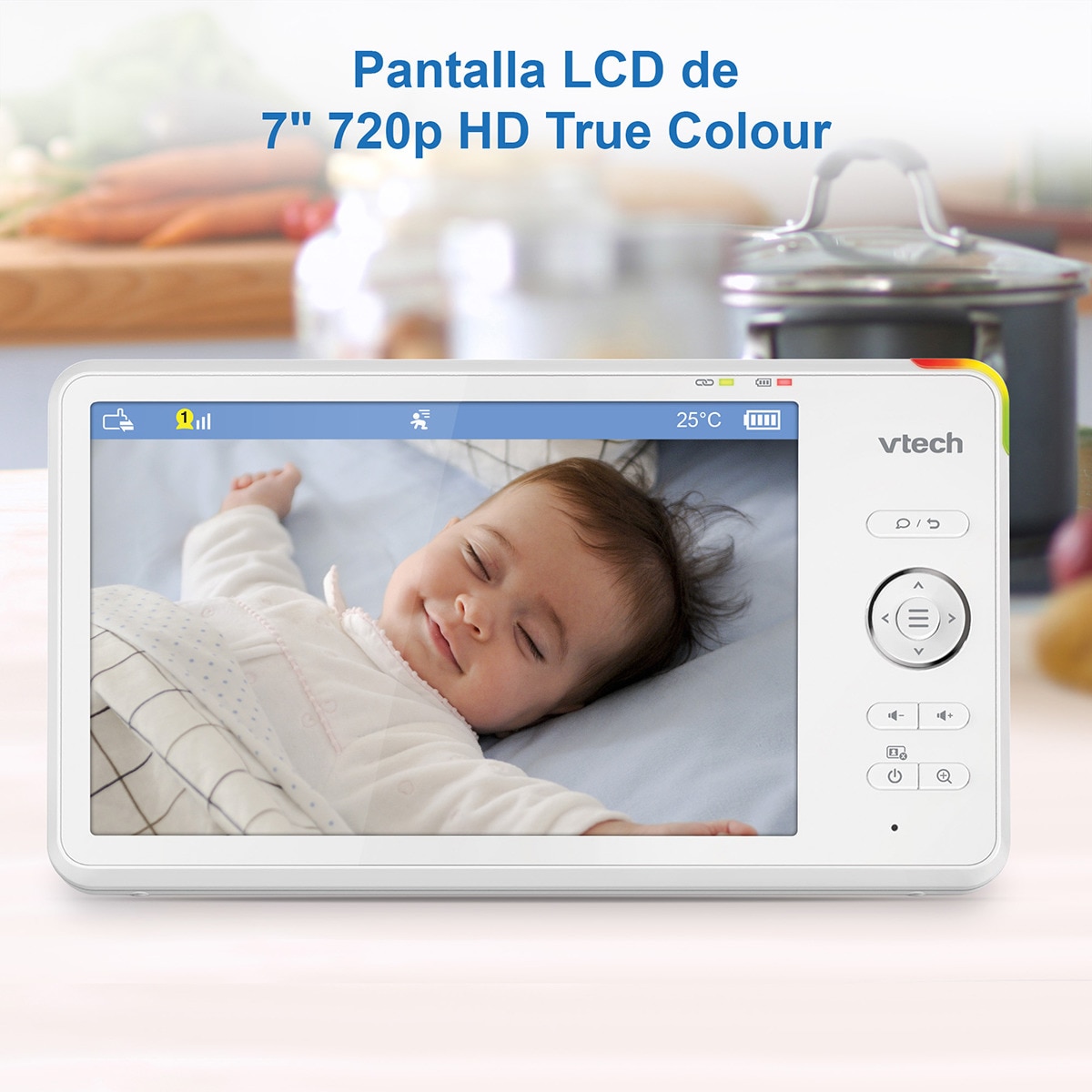 Vigilabebés VTECH WIFI conectado con pantalla Full HD de 7" con control a través de la APP gratuita. Blanco-9