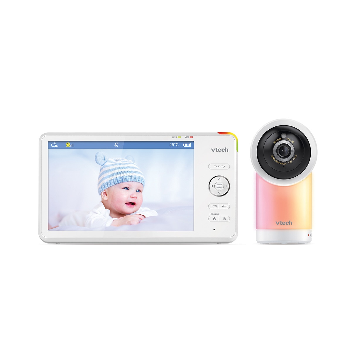 Vigilabebés VTECH WIFI conectado con pantalla Full HD de 7" con control a través de la APP gratuita. Blanco-3
