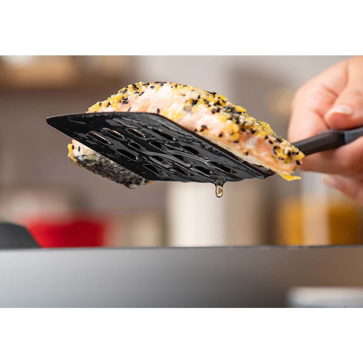 Espátula ranurada Statement Fackelmann Negro-4