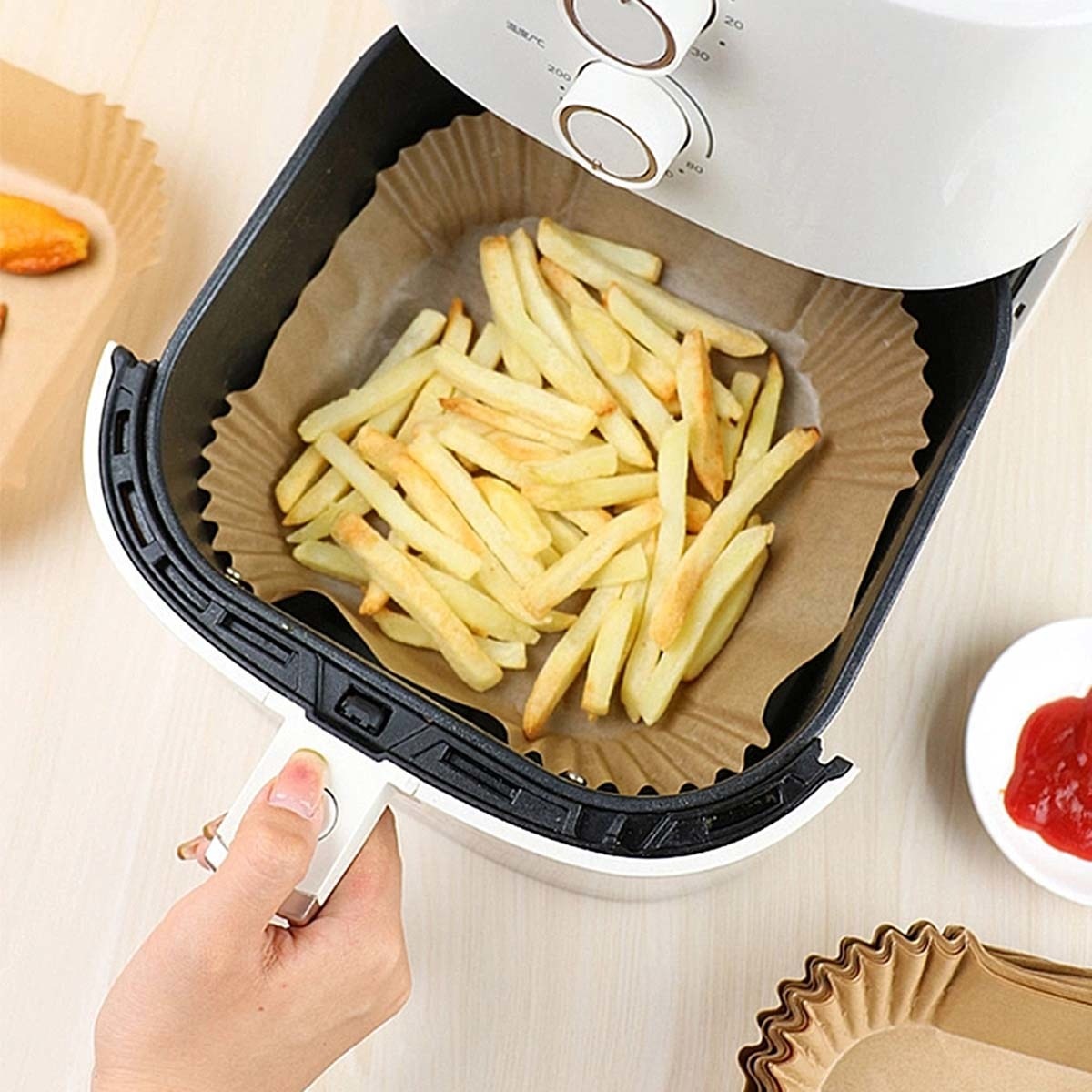 Conjunto de 50 Moldes Quadrados para Fritadeira Cooking- Airfyer 3