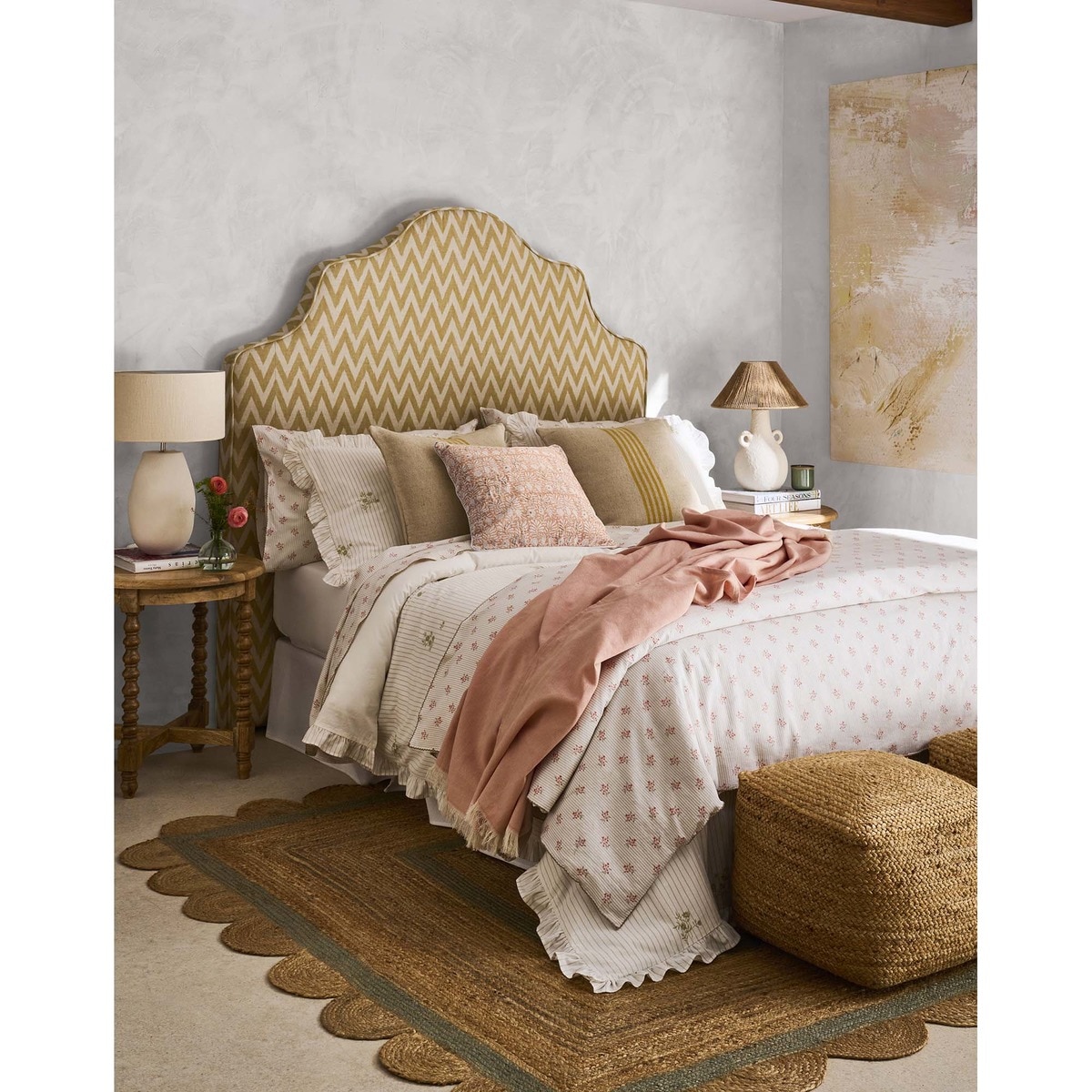 Candeeiro de Mesa Agave em Cerâmica Branco-5