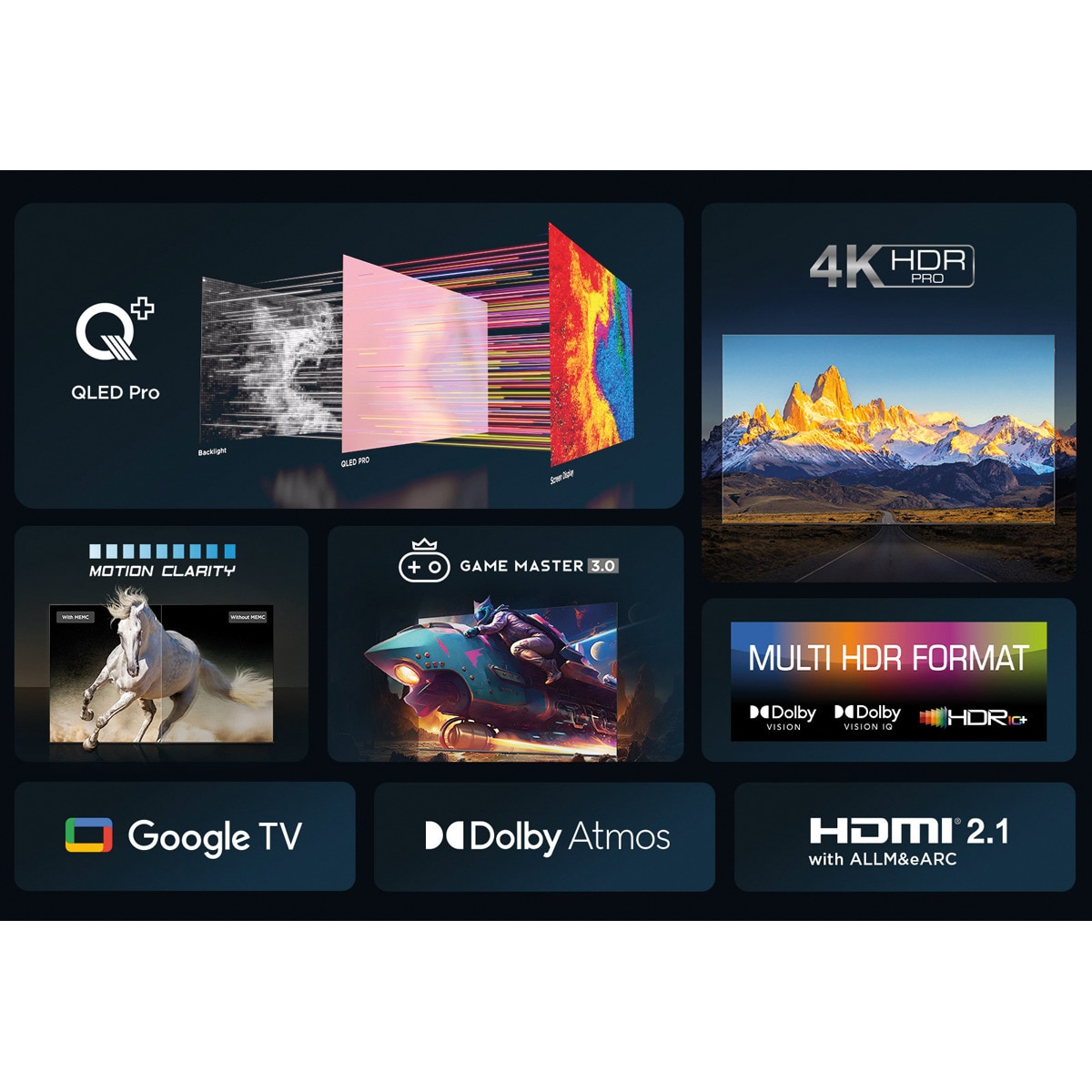 TV QLED Pro 127cm (50") TCL 50C655, 4K Ultra HD, Smart TV Google TV, compatible con Google Assistant Titanio-5