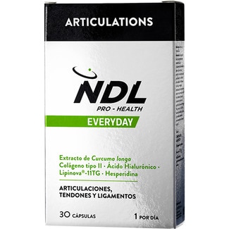 Everyday colágeno tipo II con ácido hialurónico, cúrcuma, Lipinova -11TG y Hesperidina envase 30 cápsulas - Ndl Pro-health