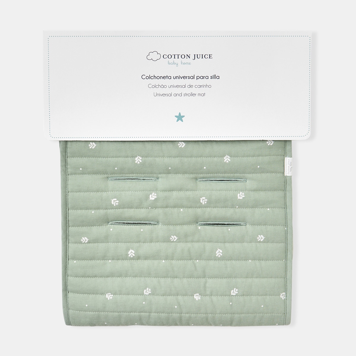 Colchão para Cadeira Estreita Acolchoada com Folhas Verde-5