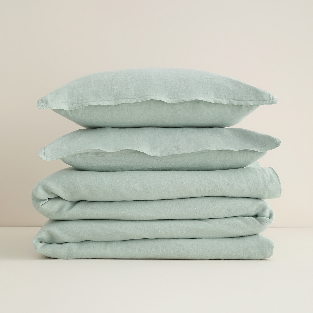 Conjunto de Capa de Edredão Linho Room Água-5