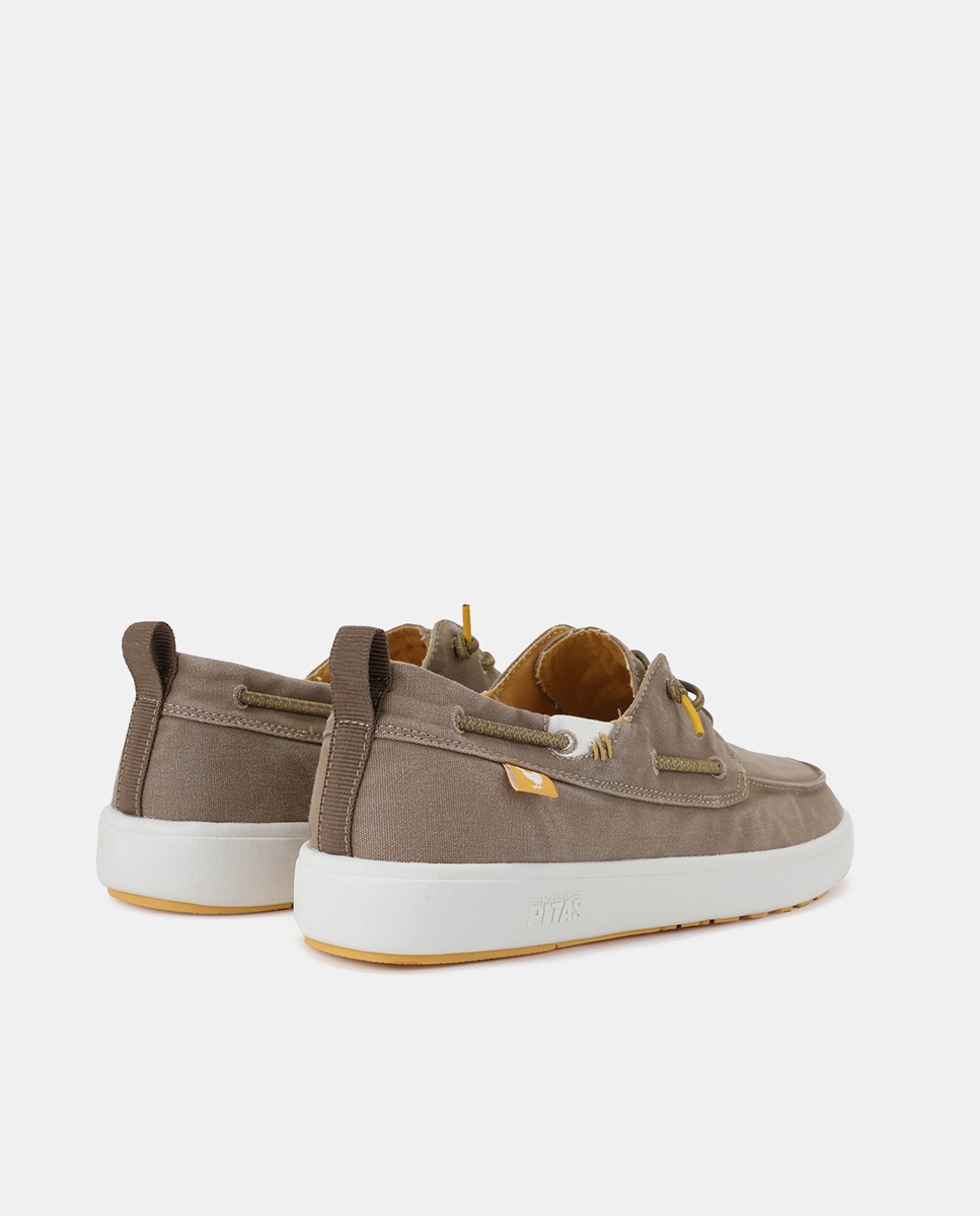 Náuticos de Lona com Atacadores Elásticos Taupe-3