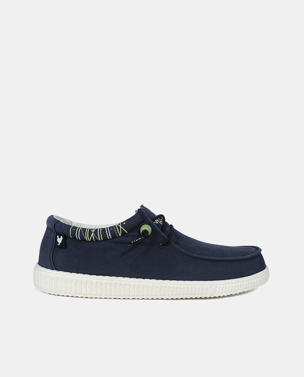 Sapatos Tipo Wallabee em Têxtil Azul-marinho-1