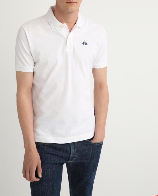 Imagen 0 de Polo piqué de hombre regular blanco de manga corta