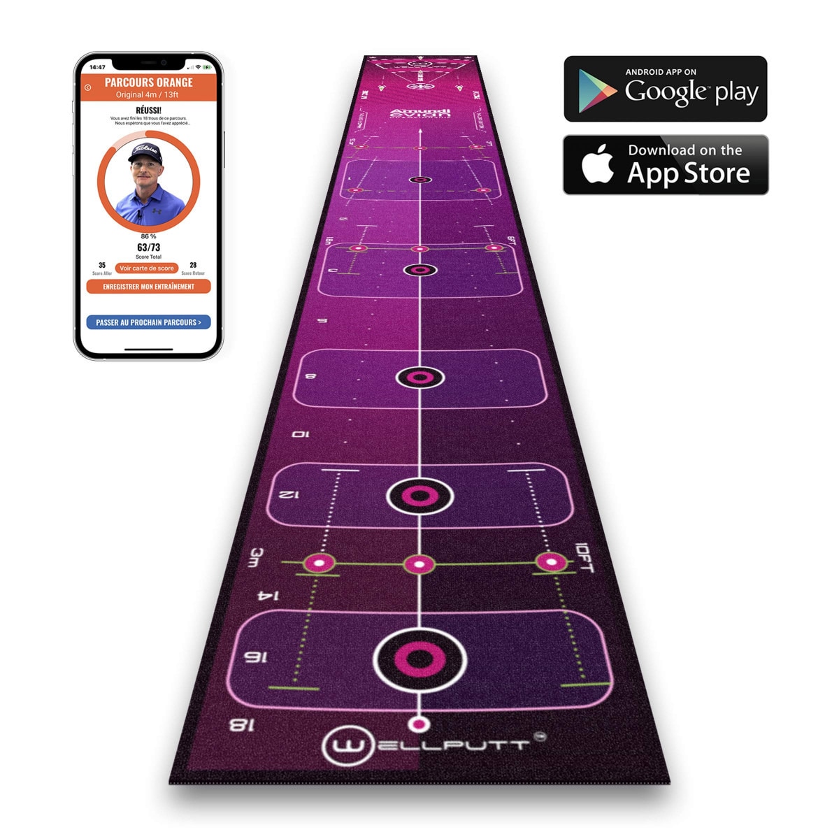 Tapete de Treino Mat - 4 M/13 Ft Vice Rosa-1