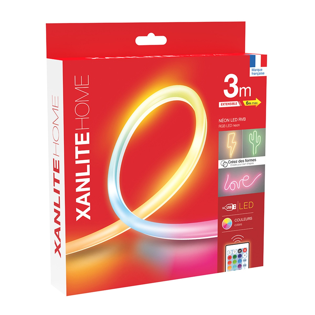 Kit Tira Led RGB Neón 3 m con carga USB Multicolor-5