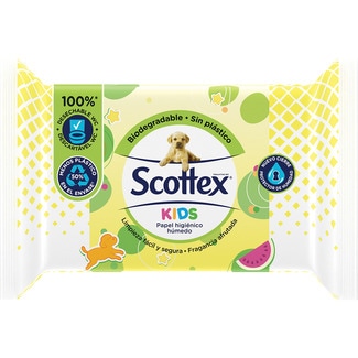 papel higiénico húmedo Kids con fragancia afrutada paquete 74 unidades - Scottex