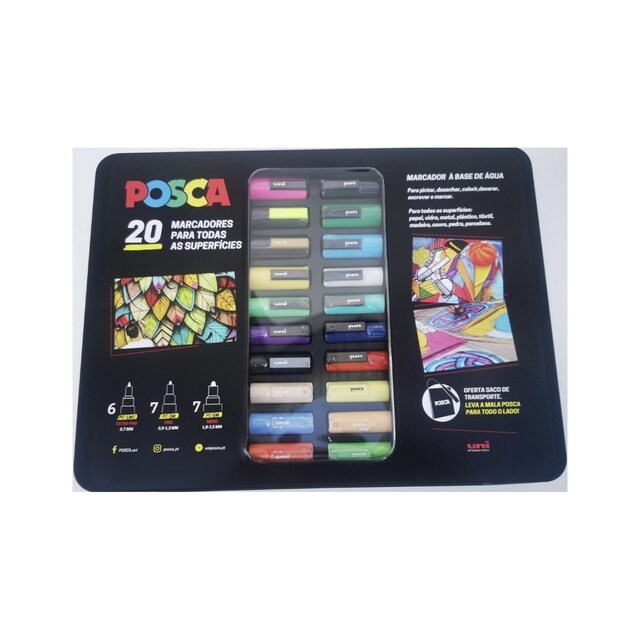 Imagem 0 de Mala Metal C/20 Marcadores Posca