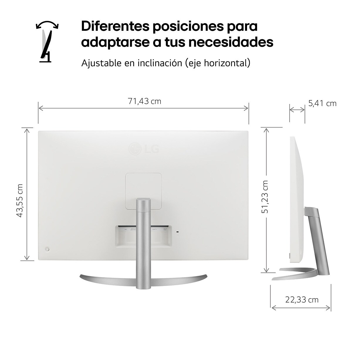 Monitor PC 80 cm (31,5") LG MyView Smart Monitor 32SQ700S-W, 60 Hz, UHD 4K Blanco / Plata-2