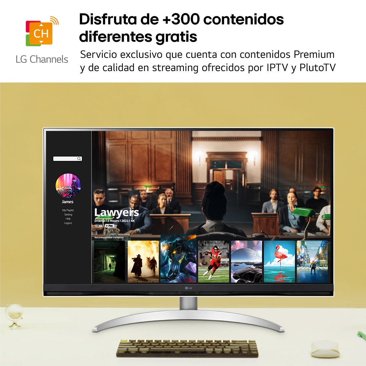 Monitor PC 80 cm (31,5") LG MyView Smart Monitor 32SQ700S-W, 60 Hz, UHD 4K Blanco / Plata-8