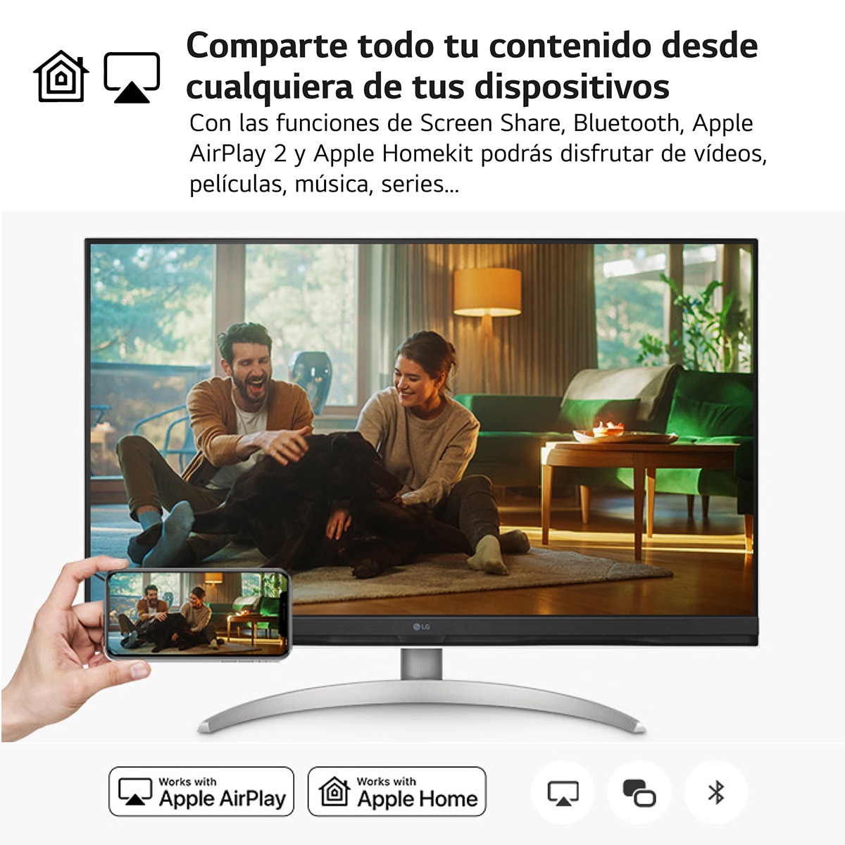 Monitor PC 80 cm (31,5") LG MyView Smart Monitor 32SQ700S-W, 60 Hz, UHD 4K Blanco / Plata-5
