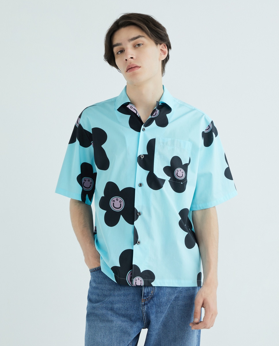 Camisa de Manga Curta em Algodão Verde-claro-1