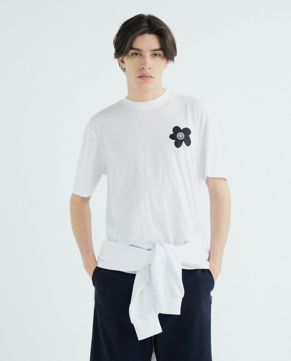 T-shirt em Algodão Branco-1