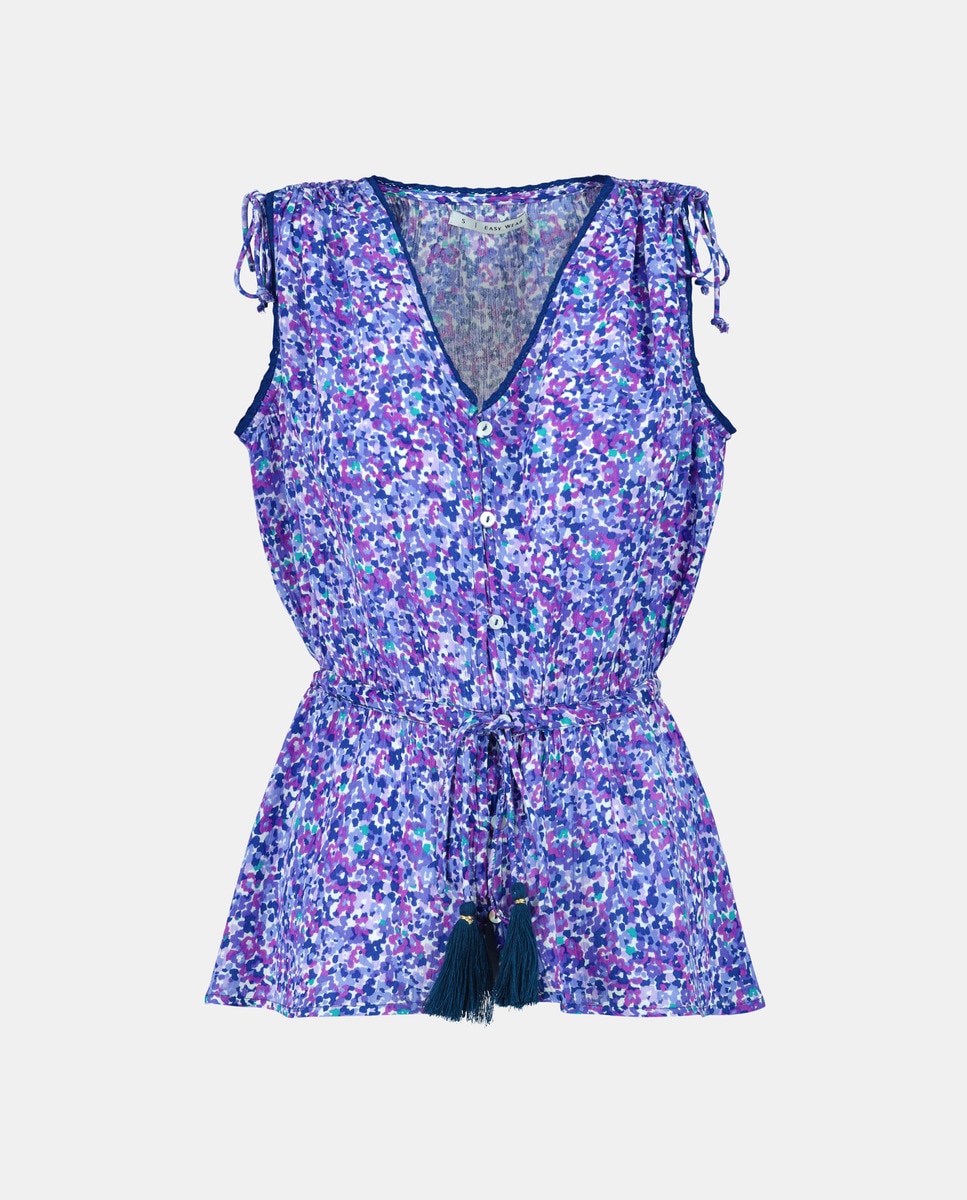 Blusa sem Mangas e com Passamanaria 284 Lilás-4