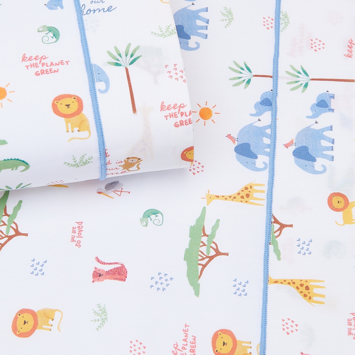 Conjunto de Lençóis Jungle 2 Peças Estampado (Disponível em Várias Medidas) Multicolor-4