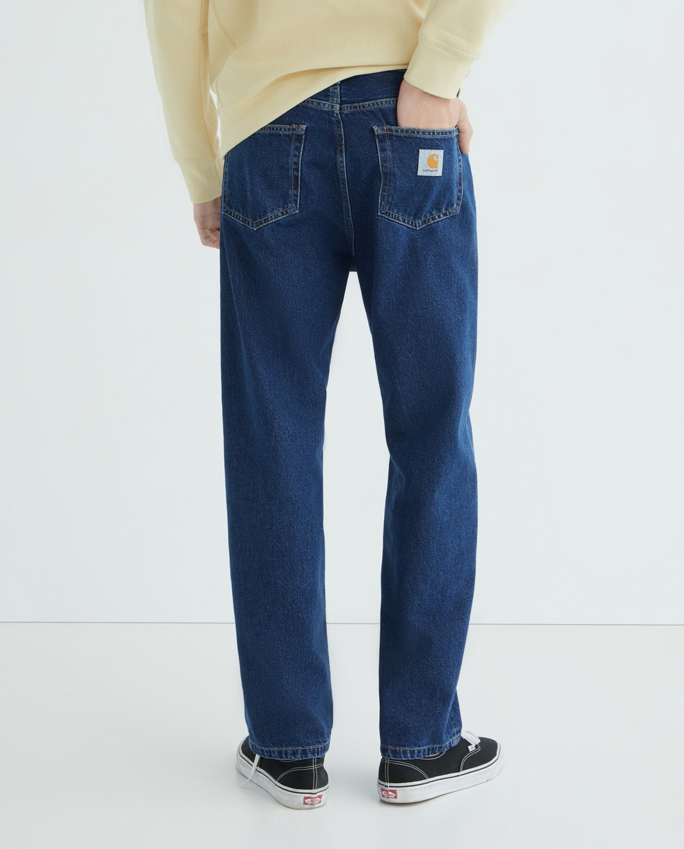 Jeans de 5 Bolsos Loose Tapered Fit Azul-3