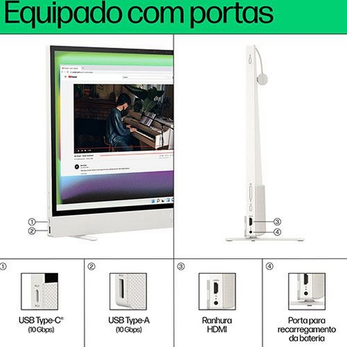 Computador Portátil All-In-One HP Envy 24-CS0000NP, I5-1335U, 16GB, 512GB SSD 4