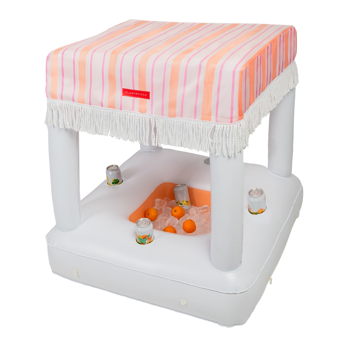 Imagem 0 de Geleira Insuflável Combinável Flamingueo com Capacidade de 14L e Porta-Copos em Rosa